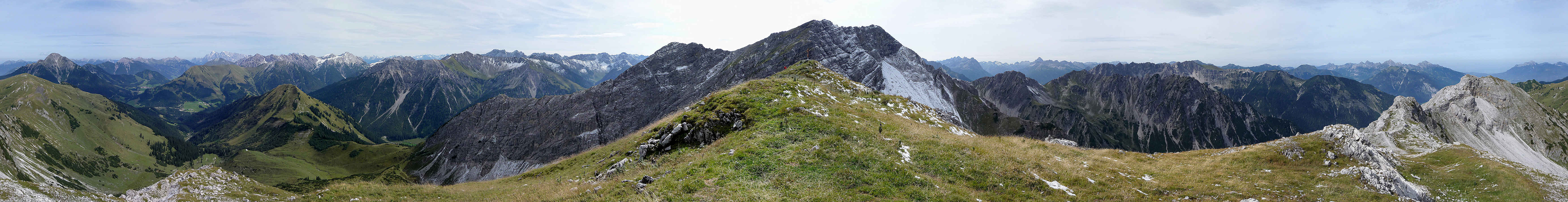 360° - Bergpanorma Steinkarspitze in den Lechtaler Alpen