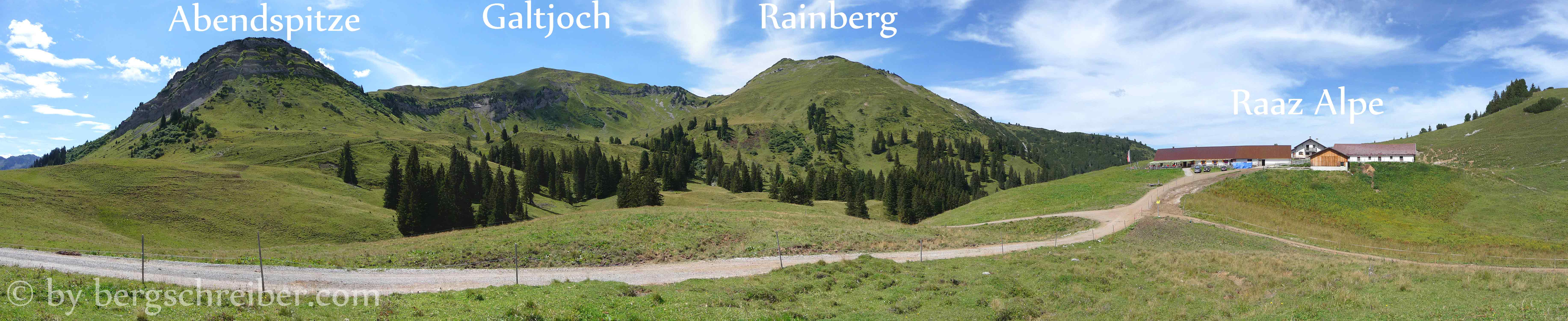 Galtjoch, ein unschwierig zu ersteigender Grasberg über der Raaz-Alpe, im Winter ein erstklassiges und viel besuchtes Skitourenziel