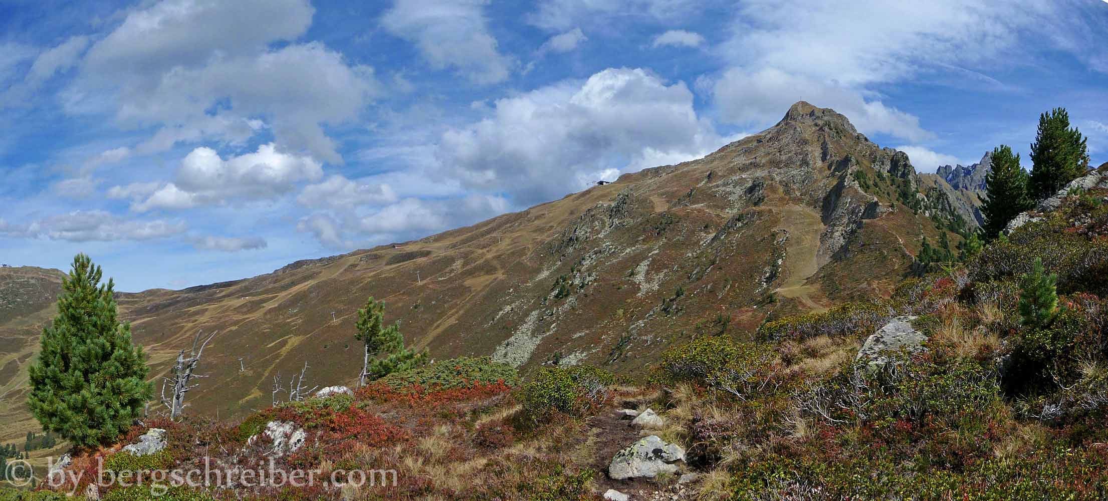 Hochzeiger 2.560 m, schöne Aussichtswarte im Geigenkamm der Ötztaler Alpen