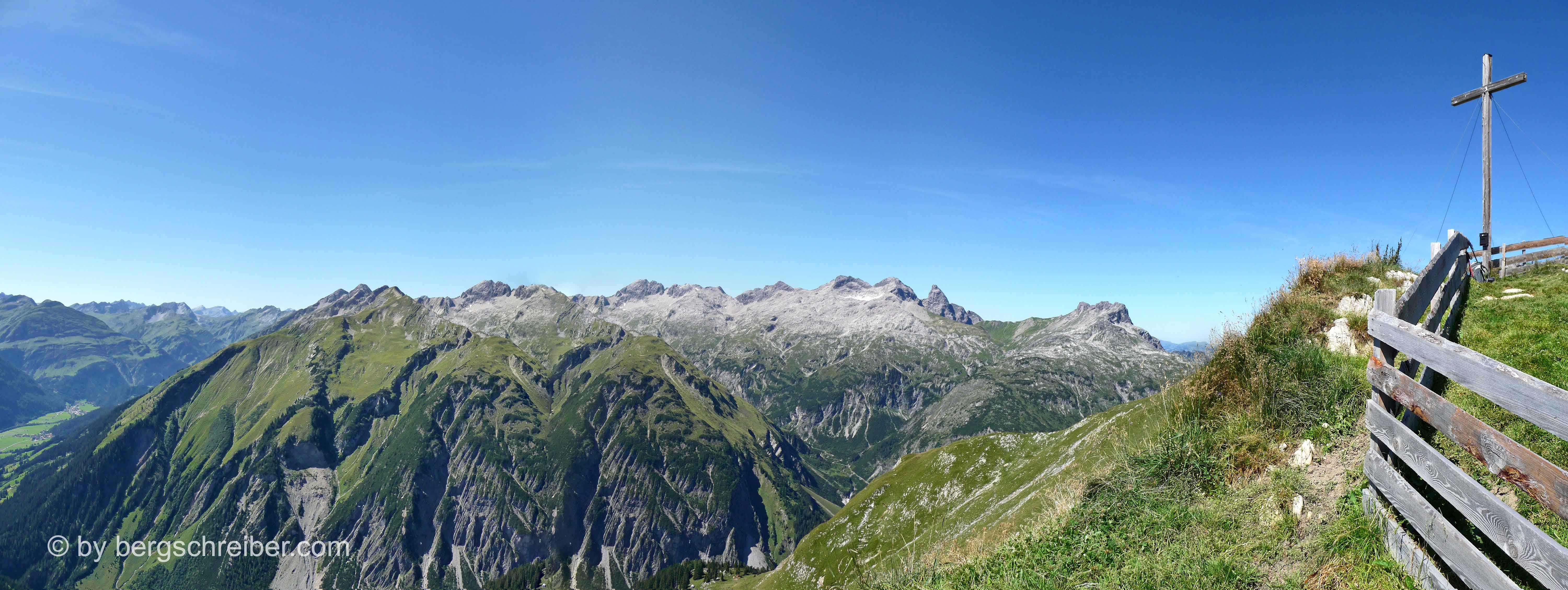 Panorama des Allgäuer Hauptkamms vom Gipfel der Jöchelspitze (2.226 m)