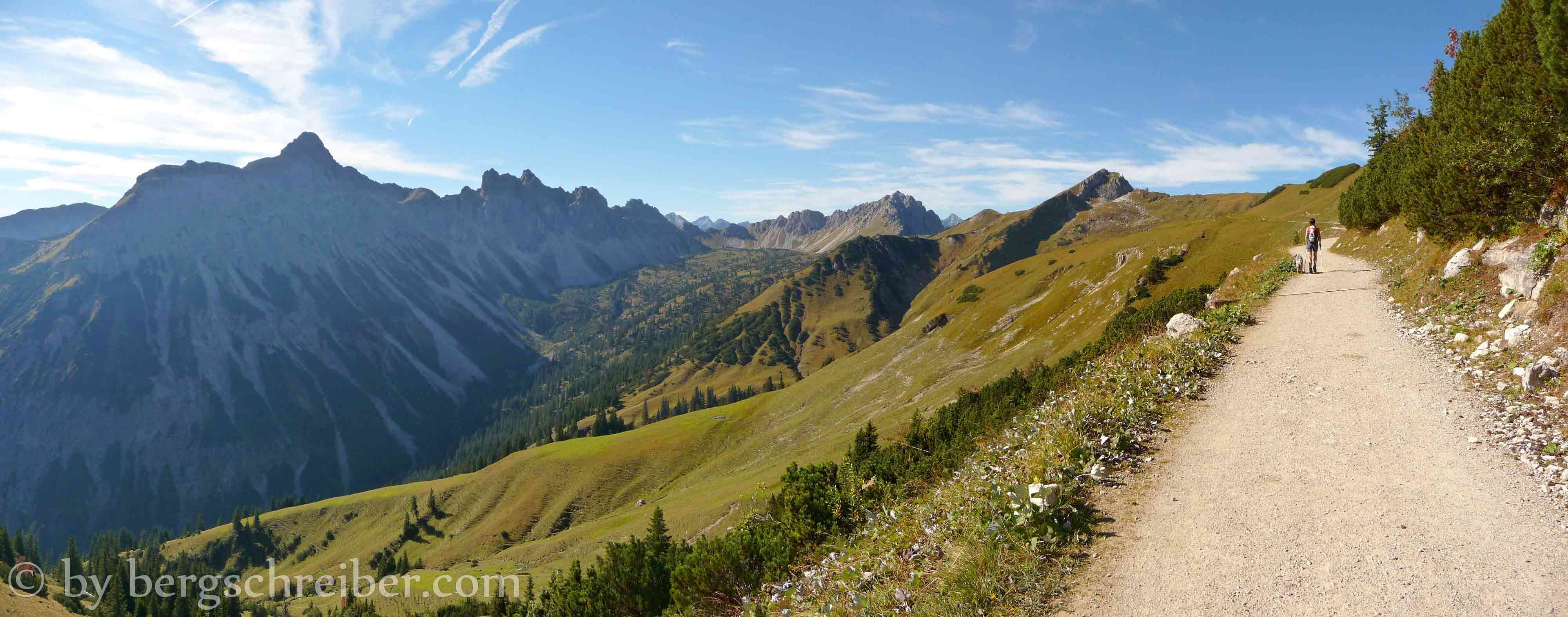 Saalfelder Höhenweg, links Leilach und die Gappenfelder Notländ im oberen Birkental