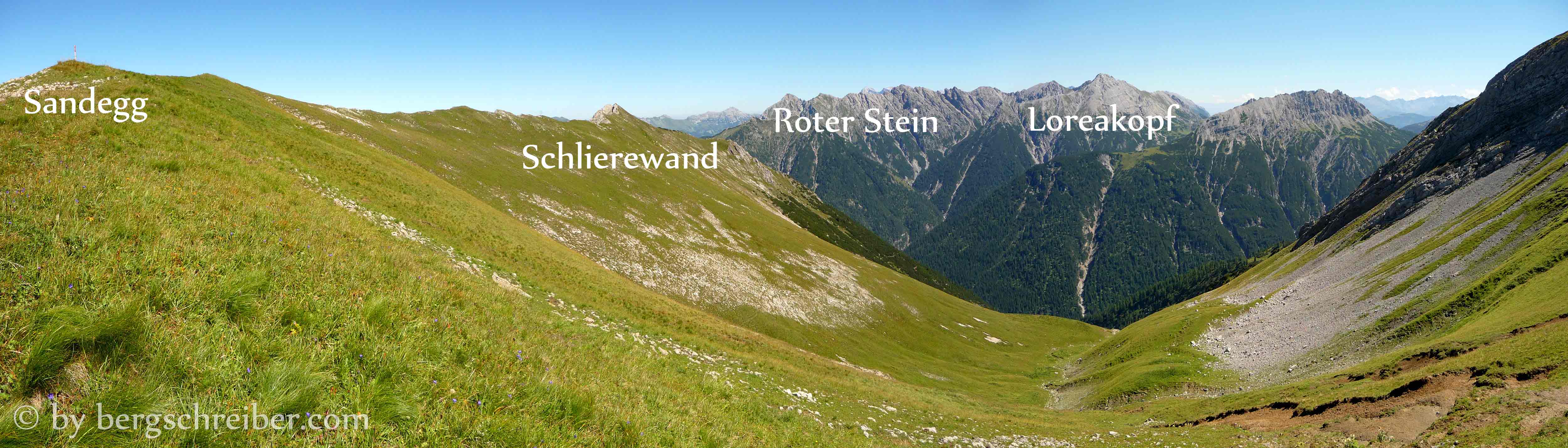 Sandegg, Panorama nach Osten