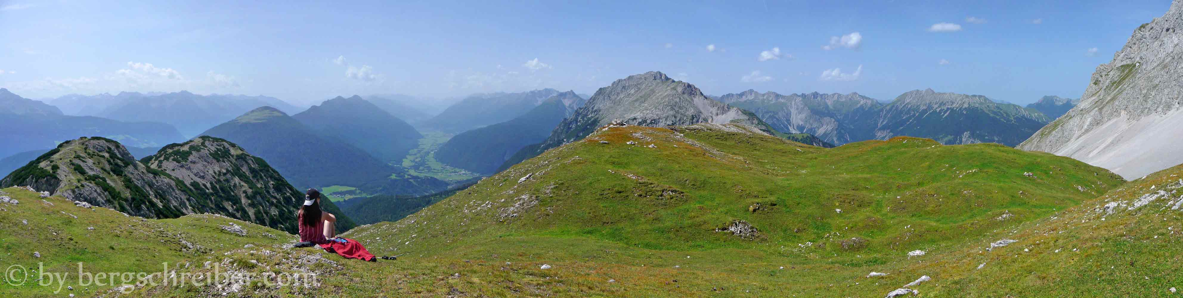 Höllkopf Panorama West, Tschrgant, Gurgltal und Lechtaler Alpen