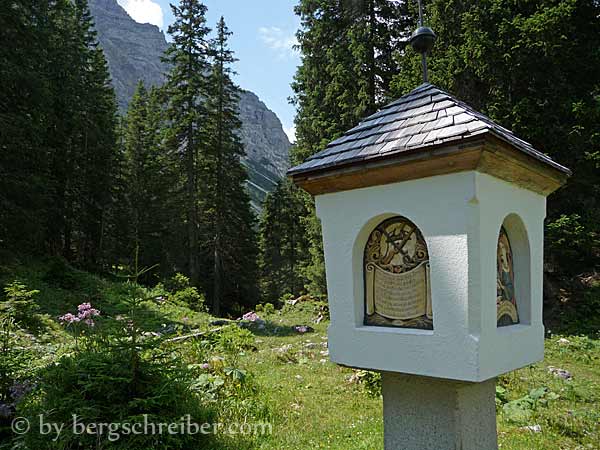 Hochthörlehütte - Schützensteig, Bildstock am Ort der Begegnung
